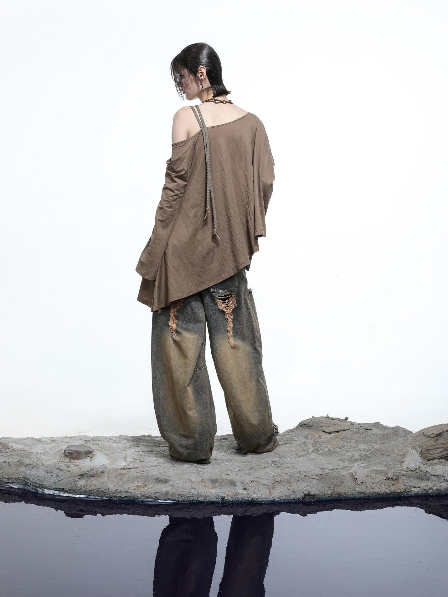NORTH NODE Oversized Off Shoulder Loose Fit Women&