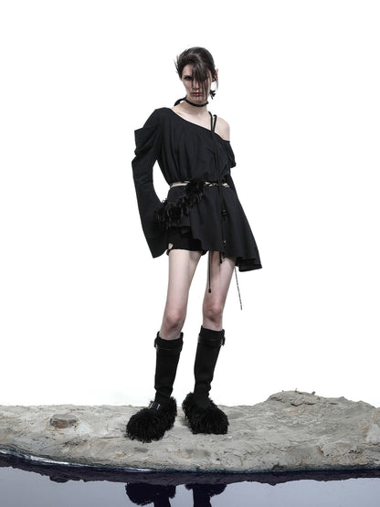 NORTH NODE Oversized Off Shoulder Loose Fit Women&