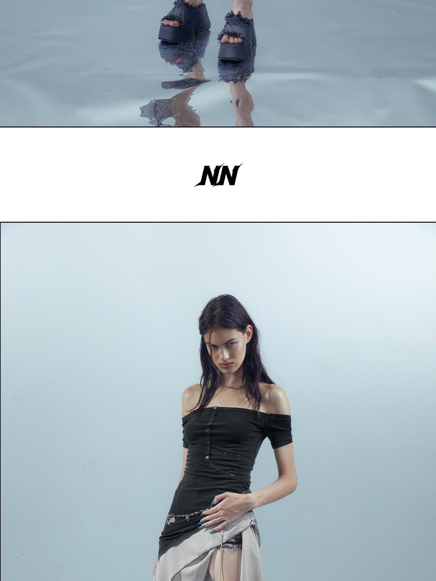 NORTH NODE Patchwork Chiffon Irregular Women&