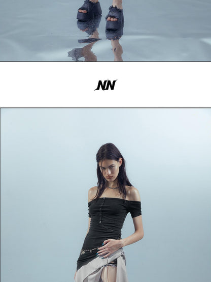 NORTH NODE Patchwork Chiffon Irregular Women&