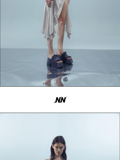 NORTH NODE Patchwork Chiffon Irregular Women&