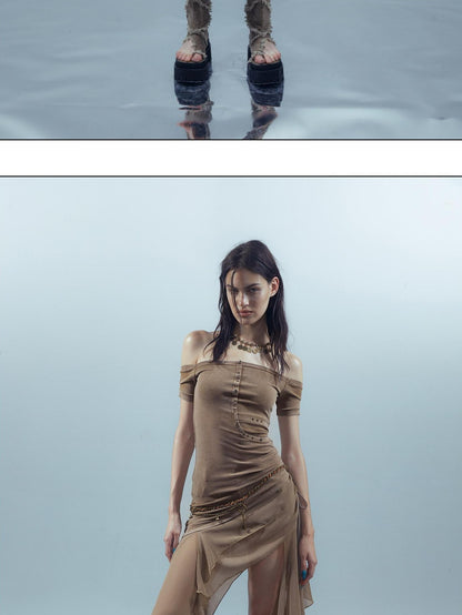 NORTH NODE Patchwork Chiffon Irregular Women&