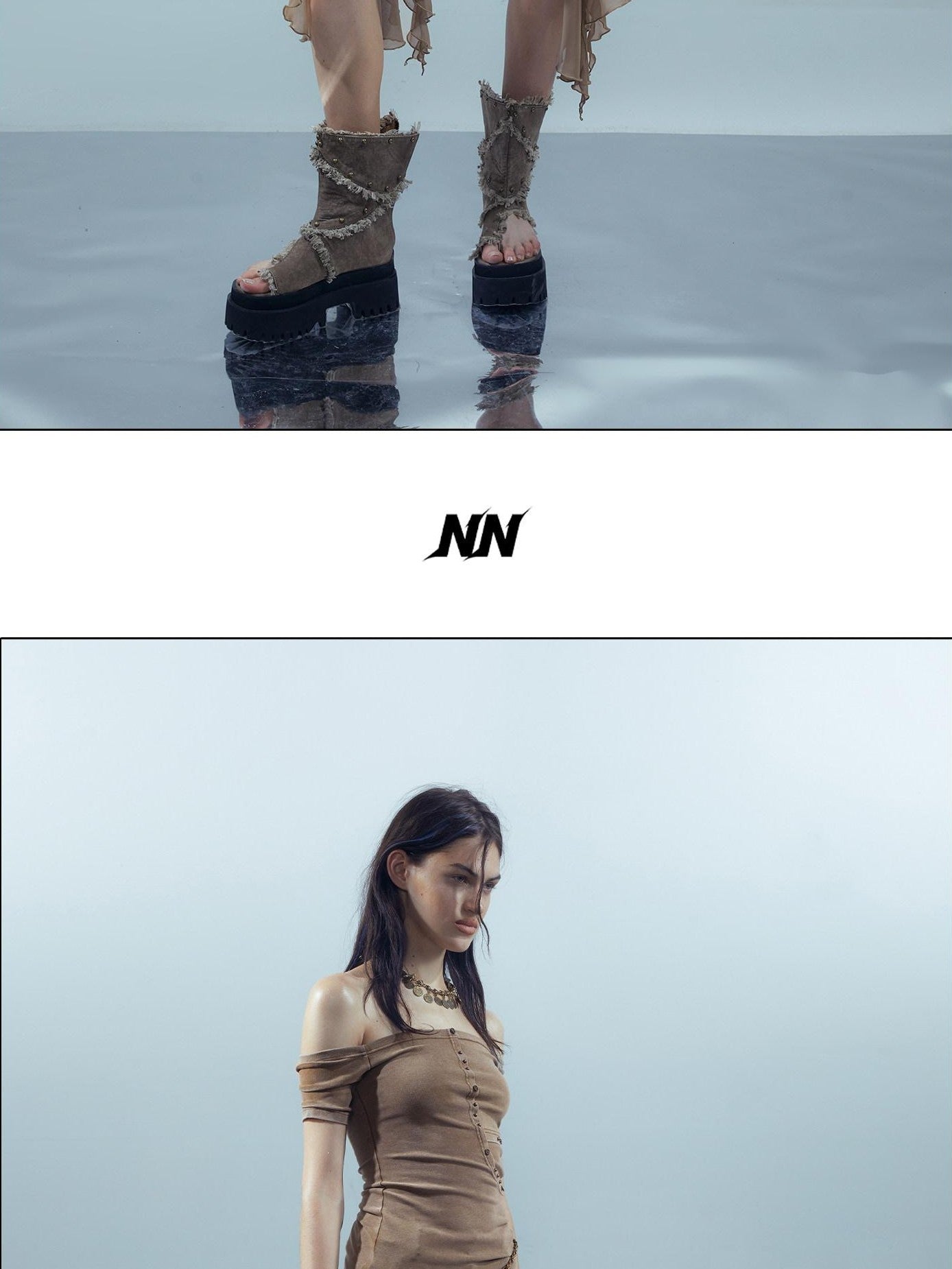 NORTH NODE Patchwork Chiffon Irregular Women&
