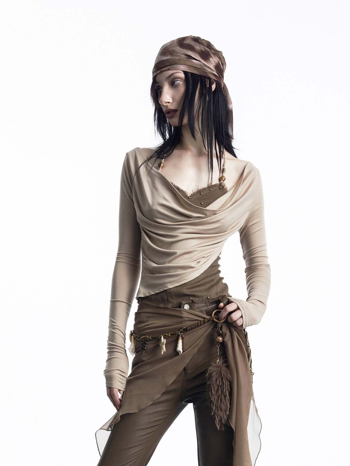 NORTH_NODE_Patchwork_Layered_Draped_Halter_Women&