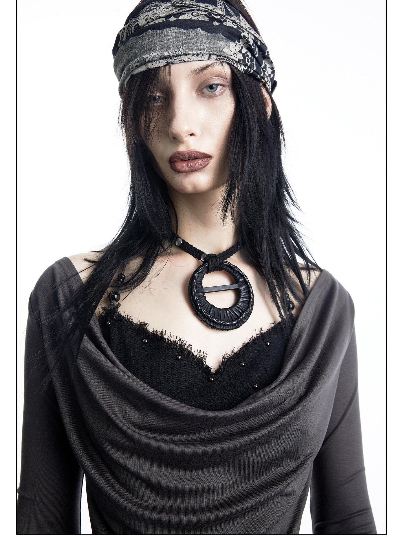 NORTH NODE Patchwork Layered Draped Halter Women&