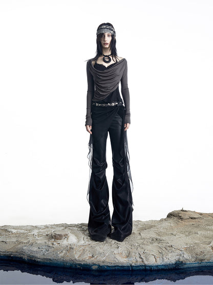 NORTH NODE Patchwork Layered Draped Halter Women&