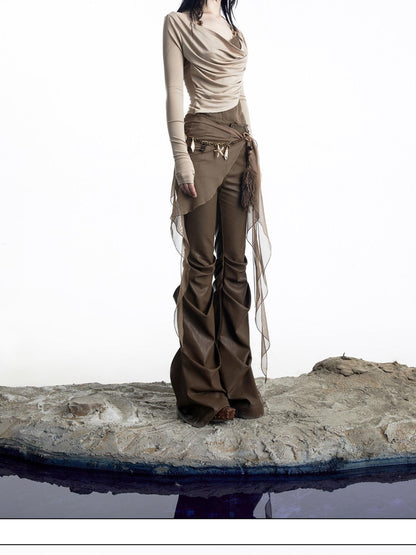 NORTH NODE Patchwork Layered Draped Halter Women&
