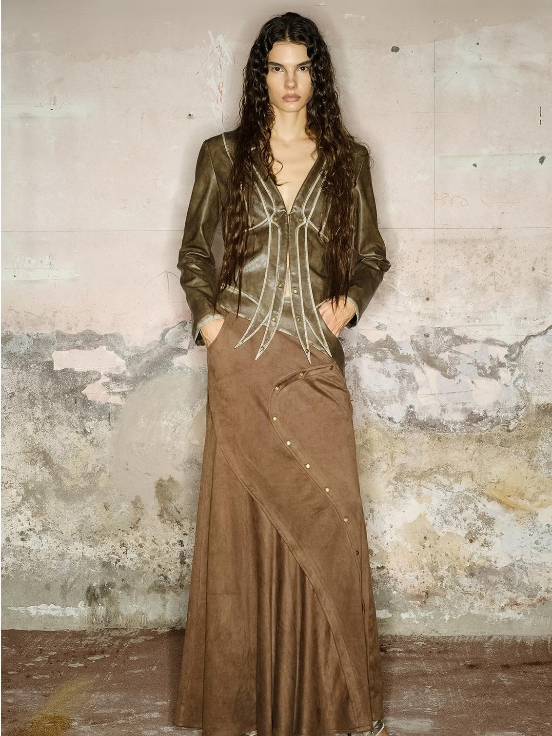 NORTH NODE Patchwork Panelled Pleated Women&