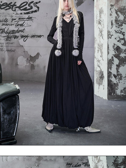 NORTH NODE Patchwork Waist Cinch V-neck Women&