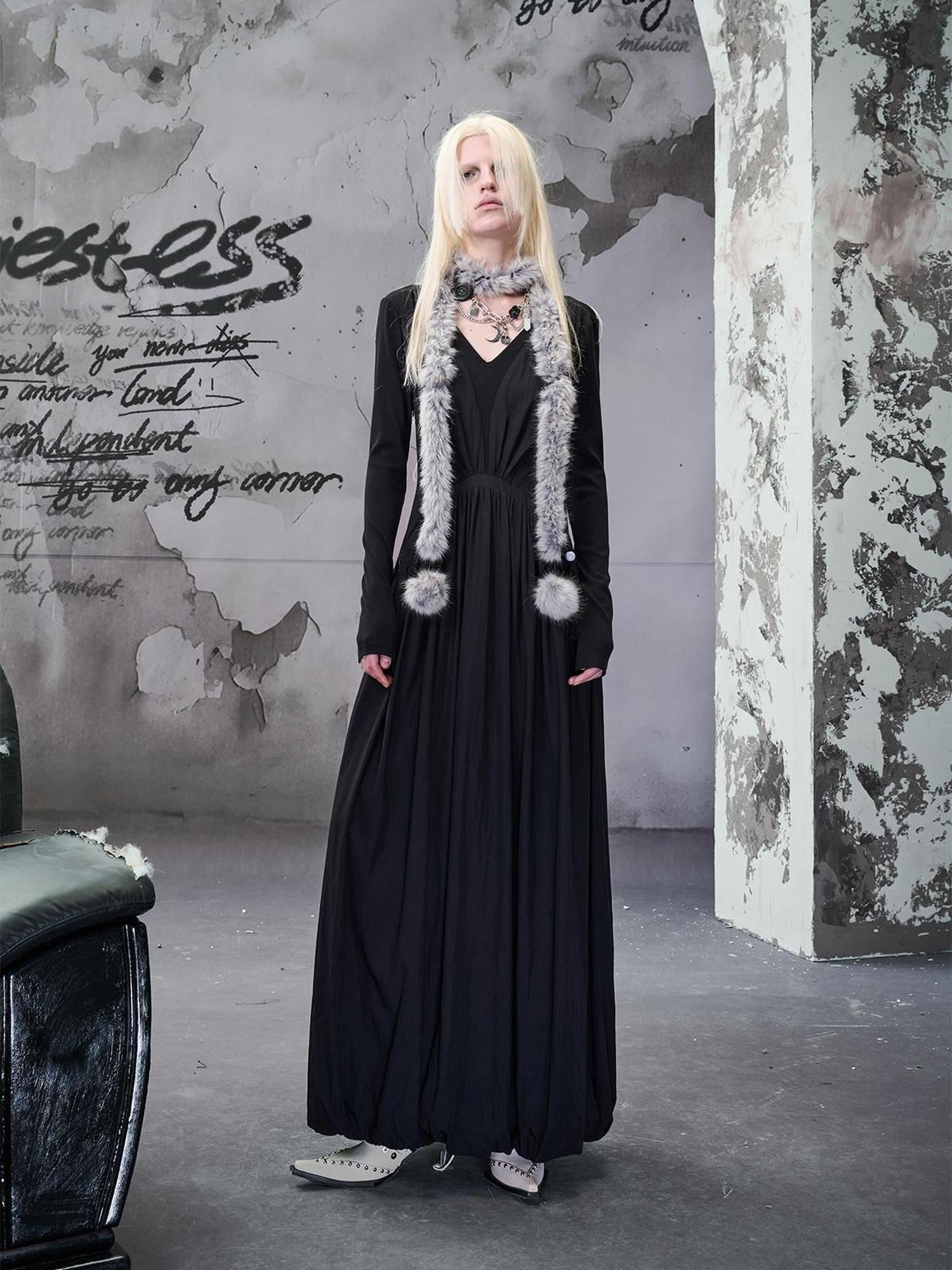 NORTH NODE Patchwork Waist Cinch V-neck Women&