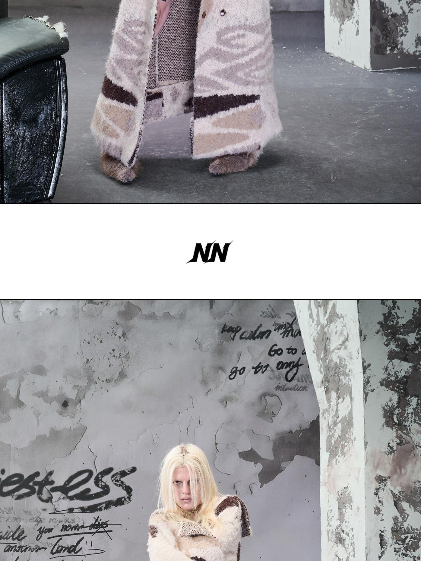 NORTH NODE Patterned Jacquard Reversible Knit Cardigan Women&