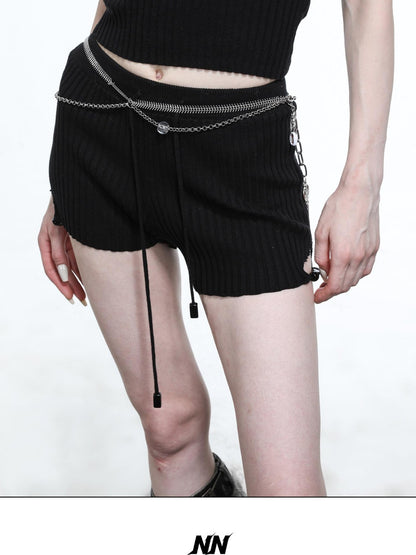 NORTH NODE Pearl Beaded Halter V-neck Women&