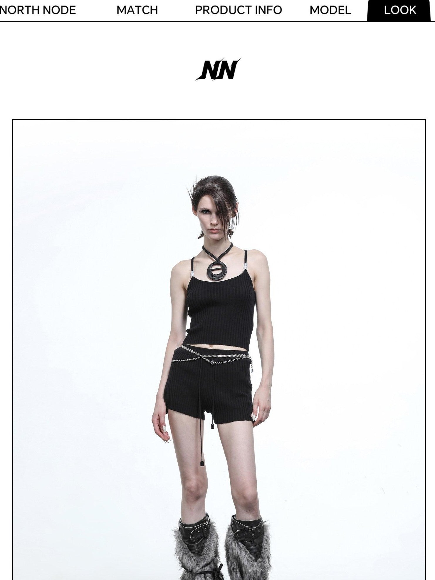 NORTH NODE Pearl Beaded Halter V-neck Women&