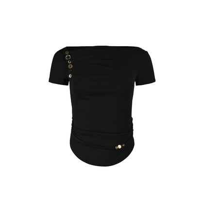 NORTH_NODE_Pebble_Print_Asymmetric_Ruched_Beaded_Button_Women&