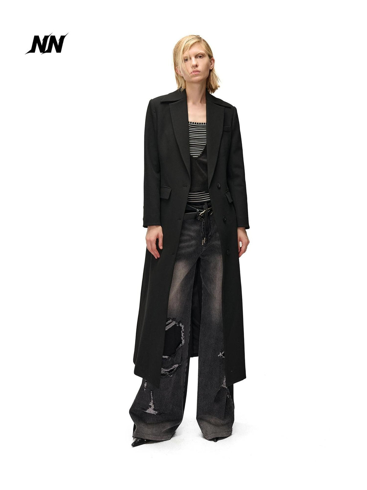 NORTH NODE Plaid Single Breasted Long Sleeve Full Lined Women&