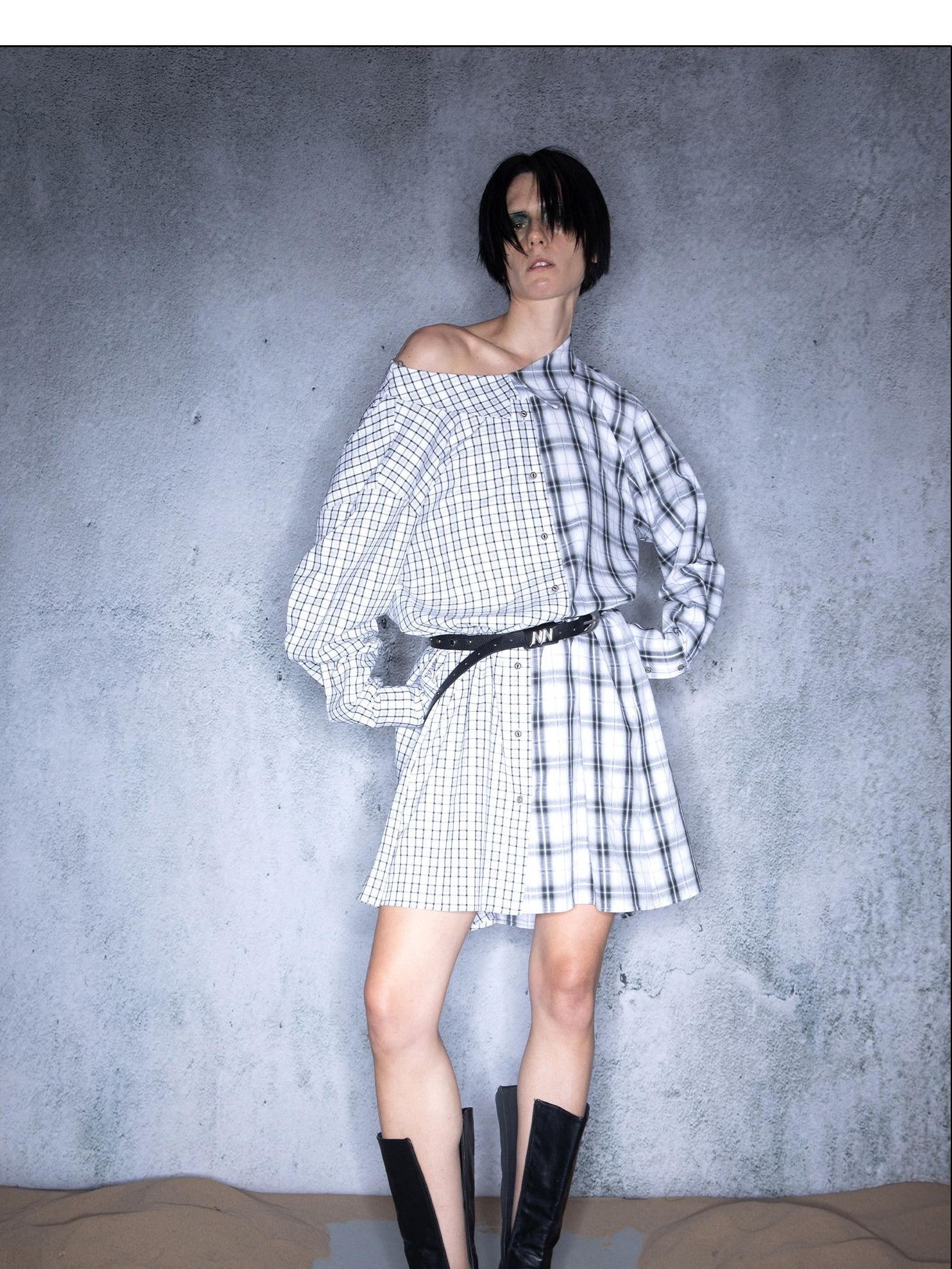NORTH NODE Plaid Splice Patchwork Multiway Convertible Women&