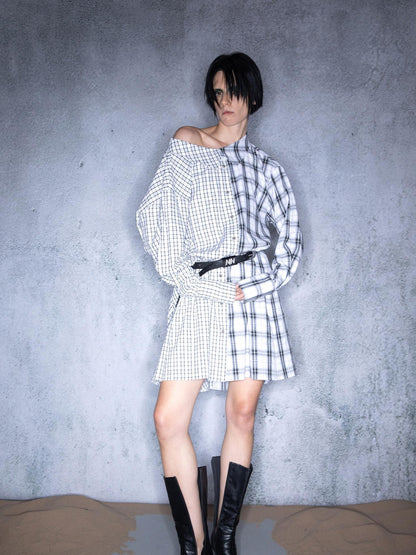 NORTH NODE Plaid Splice Patchwork Multiway Convertible Women&