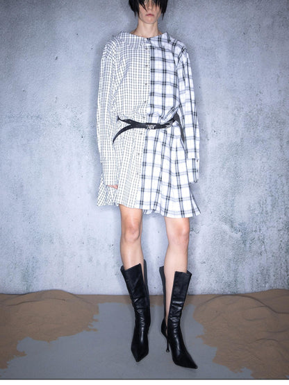 NORTH NODE Plaid Splice Patchwork Multiway Convertible Women&