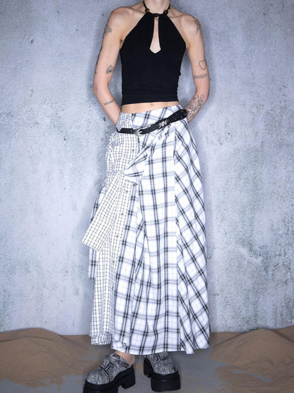 NORTH NODE Plaid Splice Patchwork Multiway Convertible Women&
