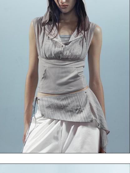 NORTH NODE Pleated Paratrooper Cargo Style Loose Fit Women&