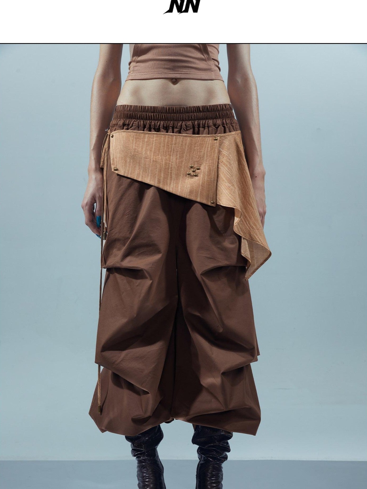 NORTH NODE Pleated Paratrooper Cargo Style Loose Fit Women&