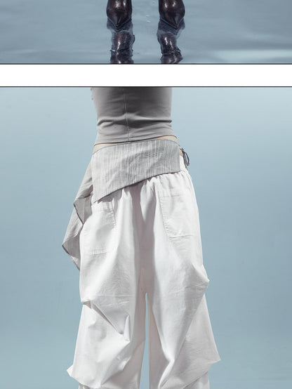 NORTH NODE Pleated Paratrooper Cargo Style Loose Fit Women&