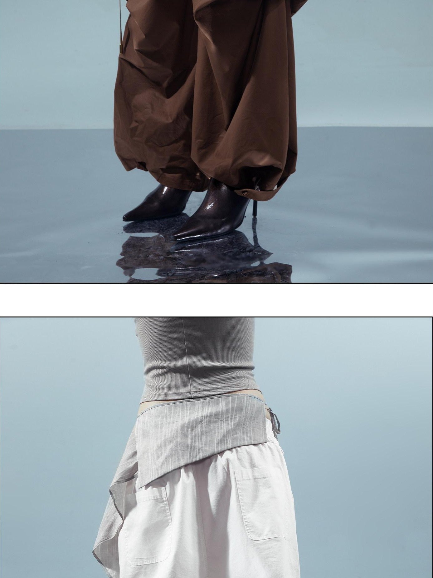 NORTH NODE Pleated Paratrooper Cargo Style Loose Fit Women&