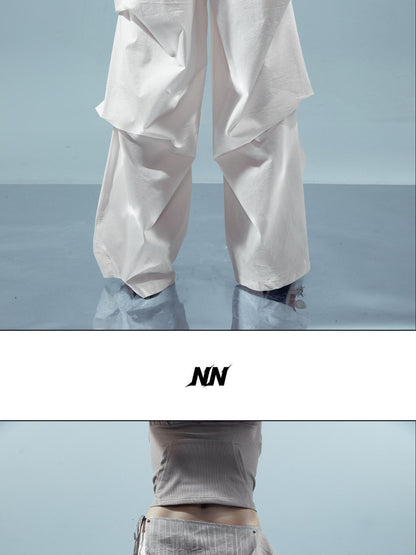 NORTH NODE Pleated Paratrooper Cargo Style Loose Fit Women&