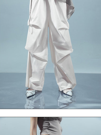 NORTH NODE Pleated Paratrooper Cargo Style Loose Fit Women&