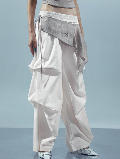 NORTH NODE Pleated Paratrooper Cargo Style Loose Fit Women&