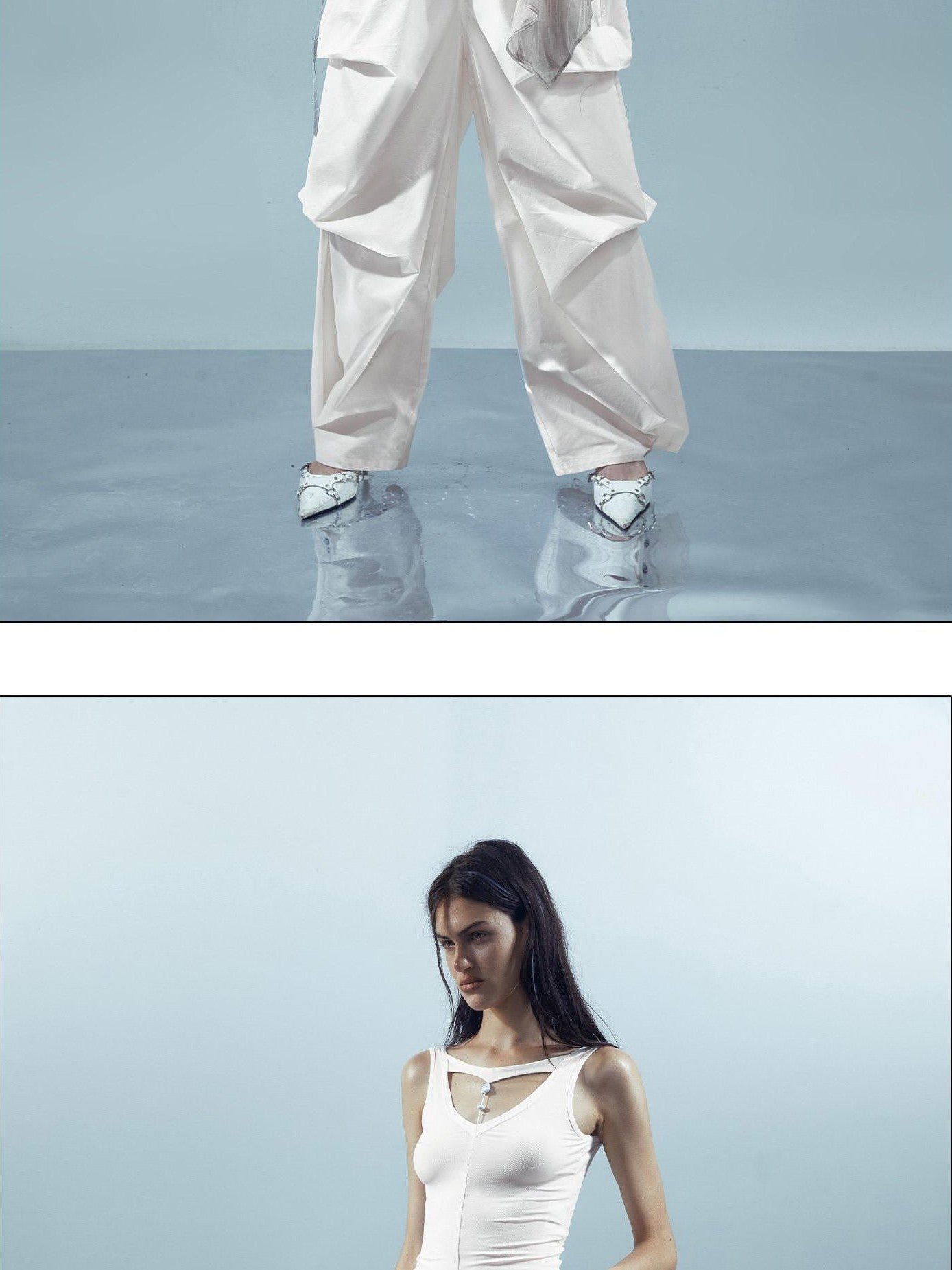 NORTH NODE Pleated Paratrooper Cargo Style Loose Fit Women&