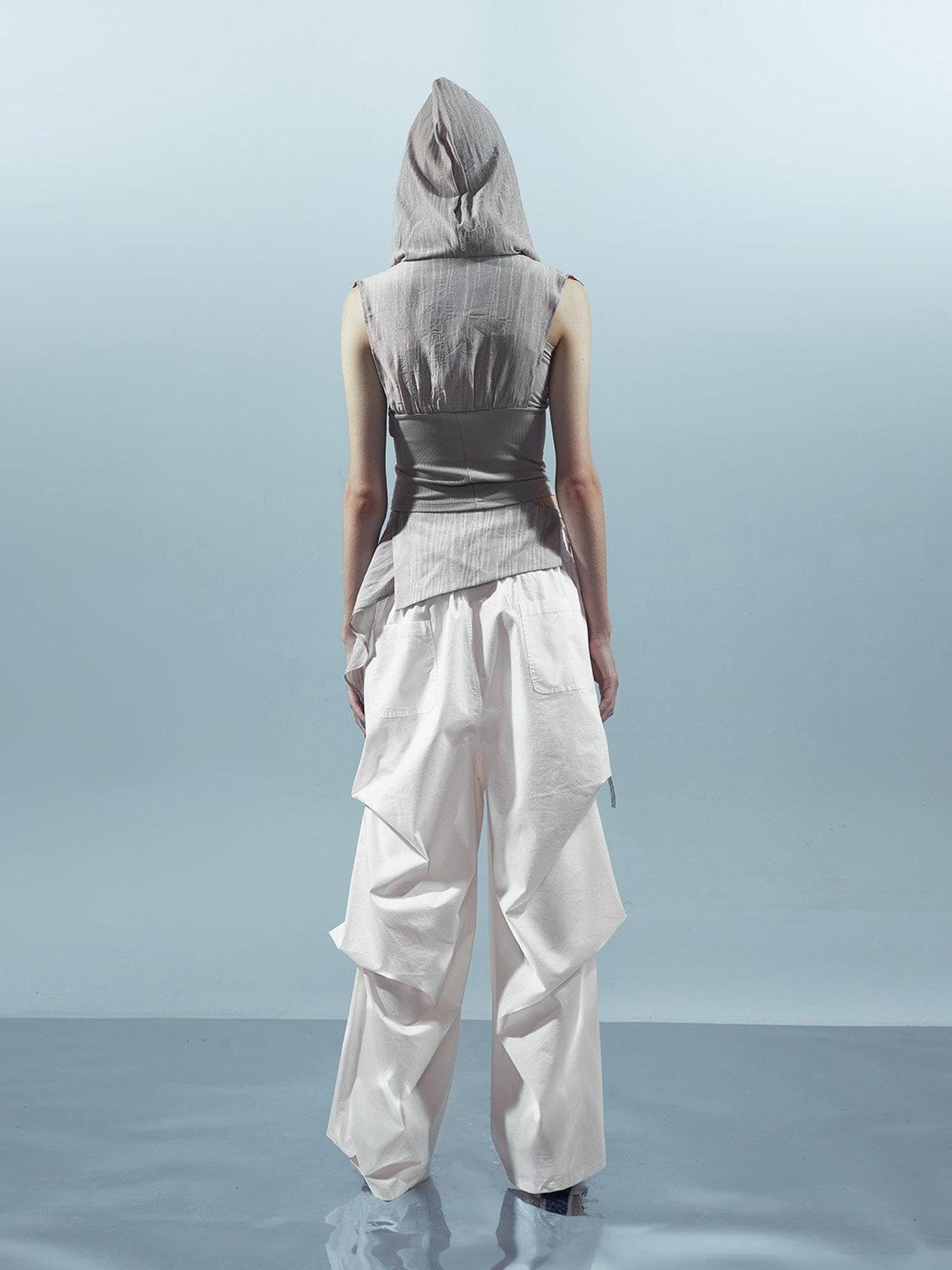 NORTH NODE Pleated Paratrooper Cargo Style Loose Fit Women&