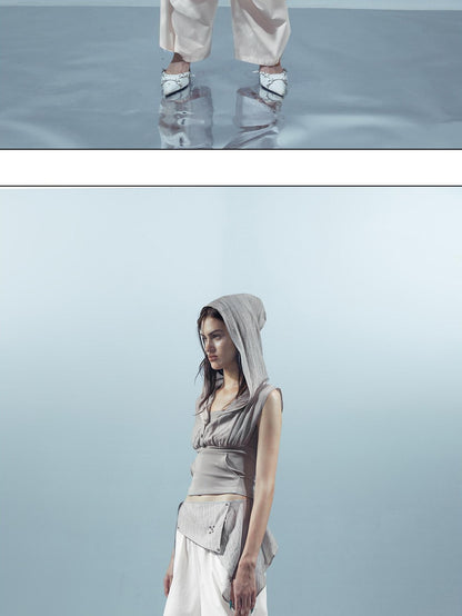 NORTH NODE Pleated Paratrooper Cargo Style Loose Fit Women&