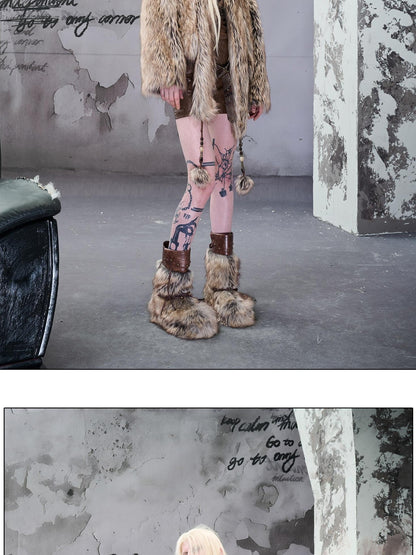 NORTH NODE Plush Fuzzy High Pile Thick Warm Women&