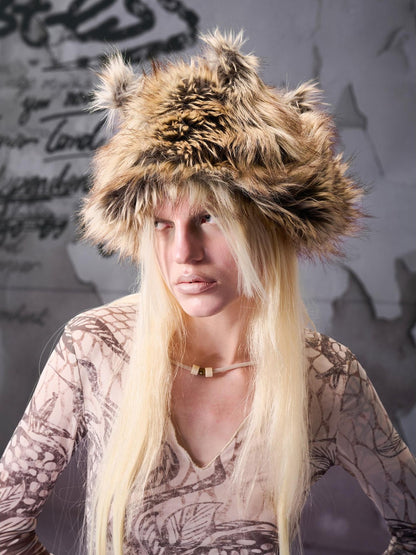 NORTH NODE Plush Fuzzy Pom Pom Cat Ear Earflap Women&
