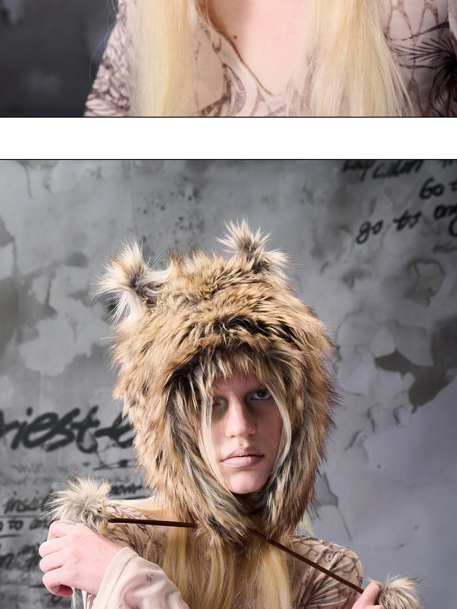 NORTH NODE Plush Fuzzy Pom Pom Cat Ear Earflap Women&
