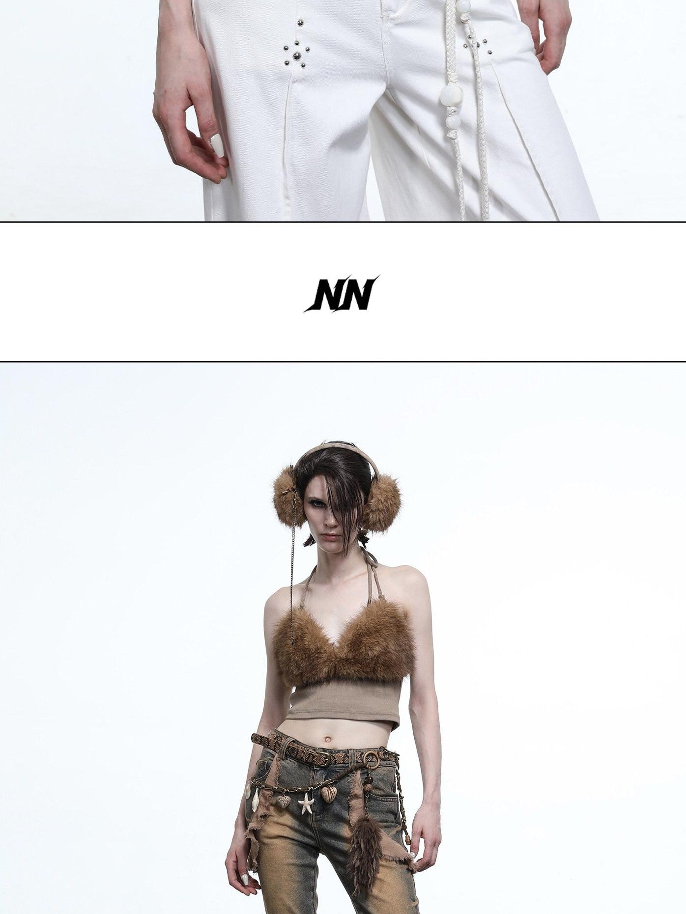 NORTH NODE Plush Patchwork Spliced Knit Cozy Women&