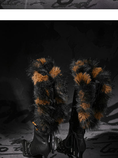NORTH NODE Pointed Toe Fur Beaded Studded High Heel Women&