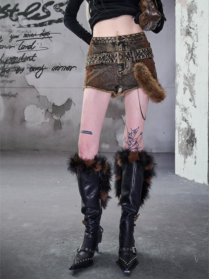 NORTH NODE Pointed Toe Fur Beaded Studded High Heel Women&