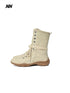 NORTH_NODE_Pointed_Toe_Lace_Up_Panelled_Synthetic_Leather_Women&