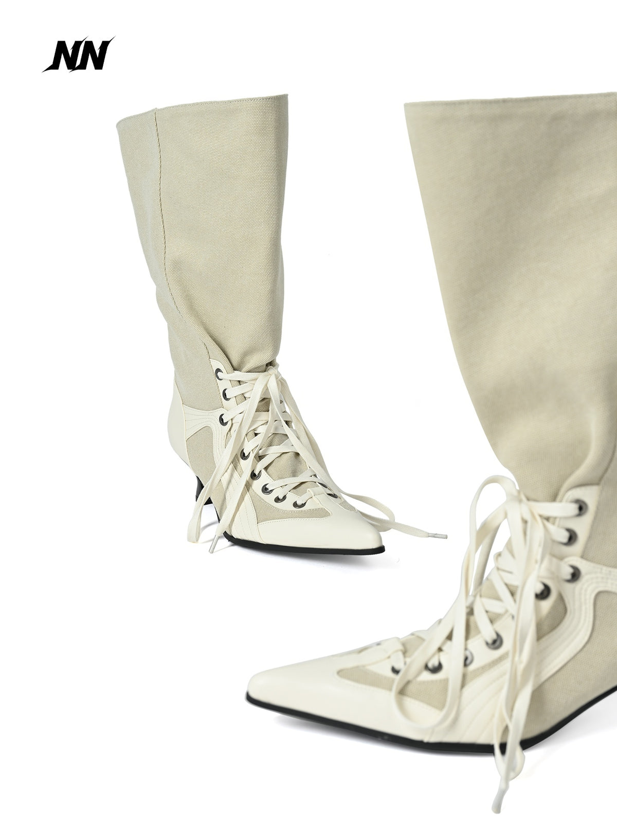 NORTH_NODE_Pointed_Toe_Patchwork_Lace_Up_High_Heel_Women&