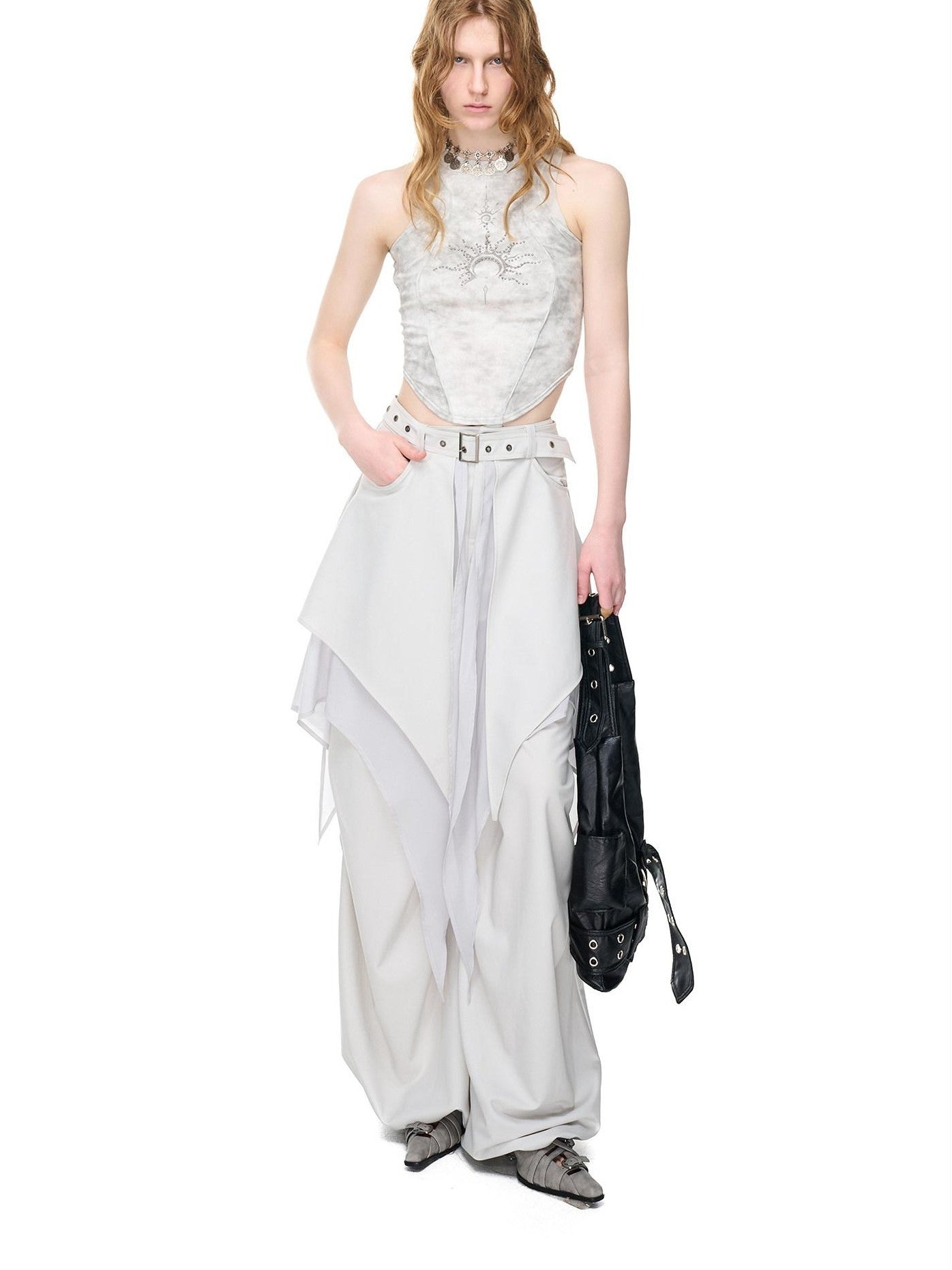 NORTH NODE Printed Hotfix Rhinestone Slimming Slim Fit Women&