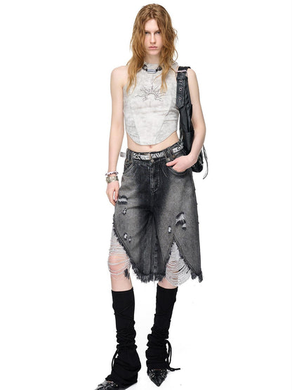 NORTH NODE Printed Hotfix Rhinestone Slimming Slim Fit Women&