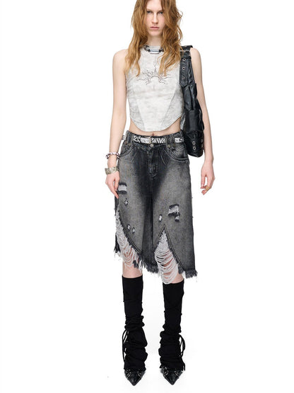 NORTH NODE Printed Hotfix Rhinestone Slimming Slim Fit Women&
