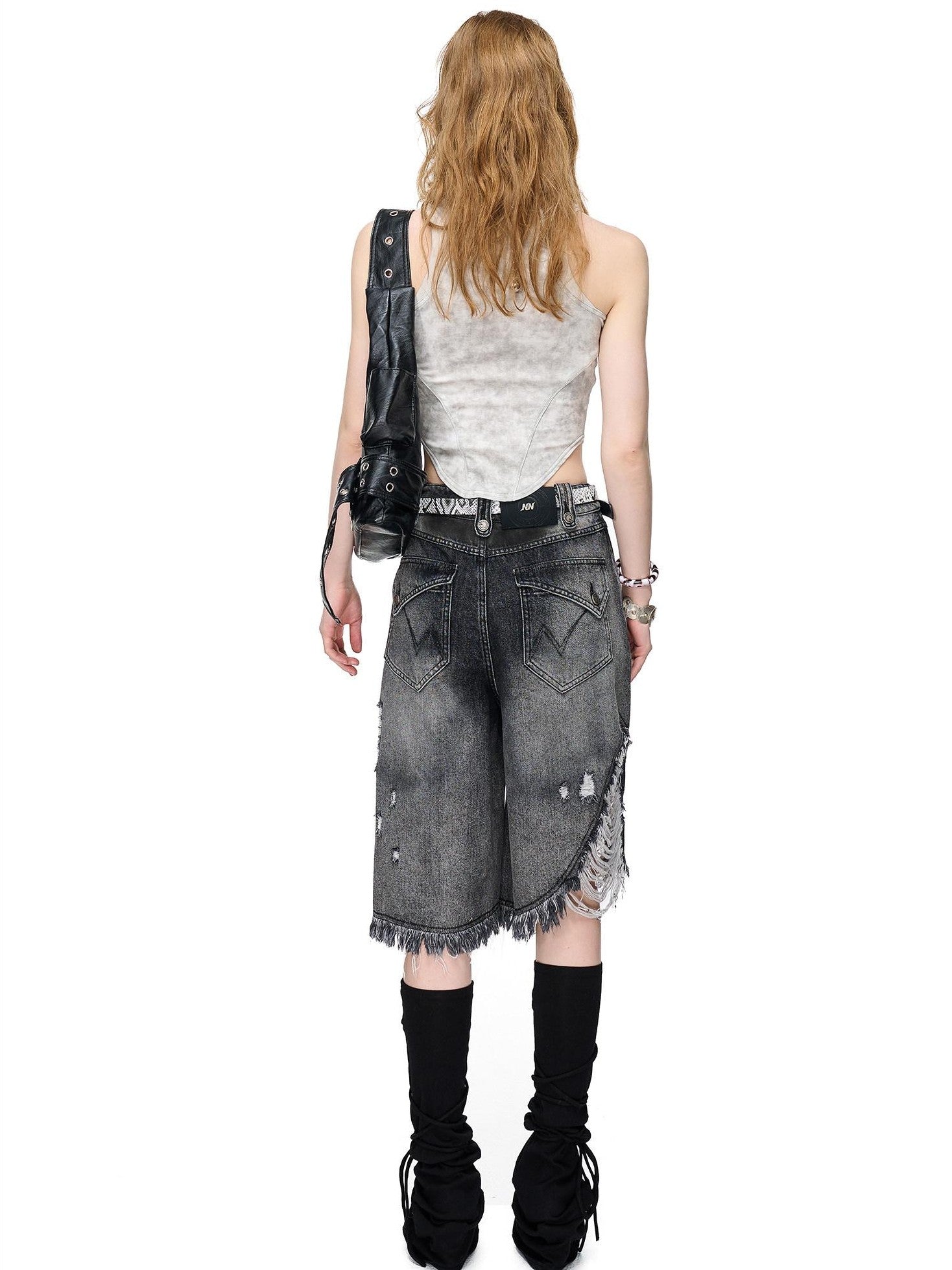 NORTH NODE Printed Hotfix Rhinestone Slimming Slim Fit Women&
