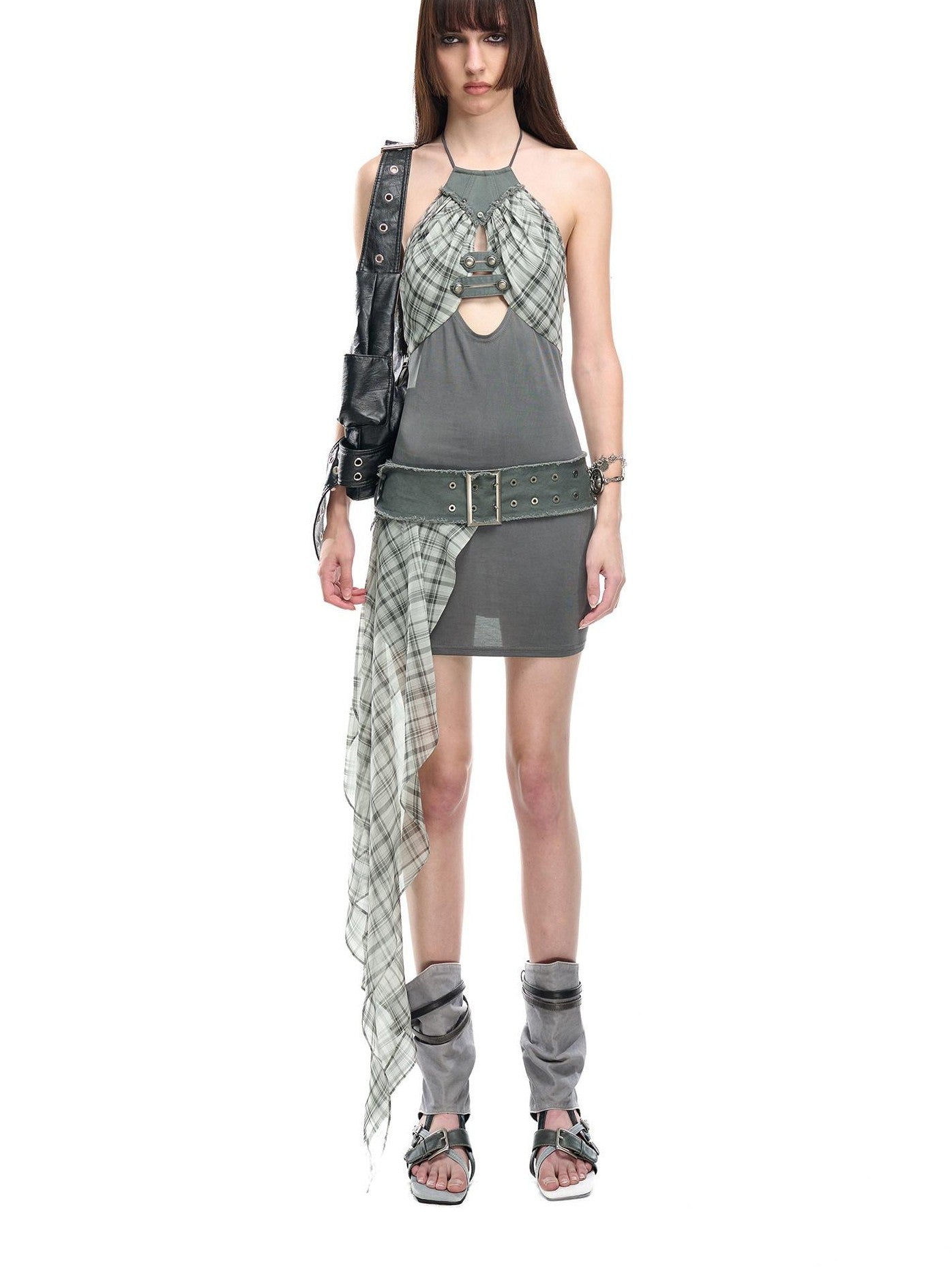 NORTH NODE Printed Patchwork Wide Vintage Punk Women&