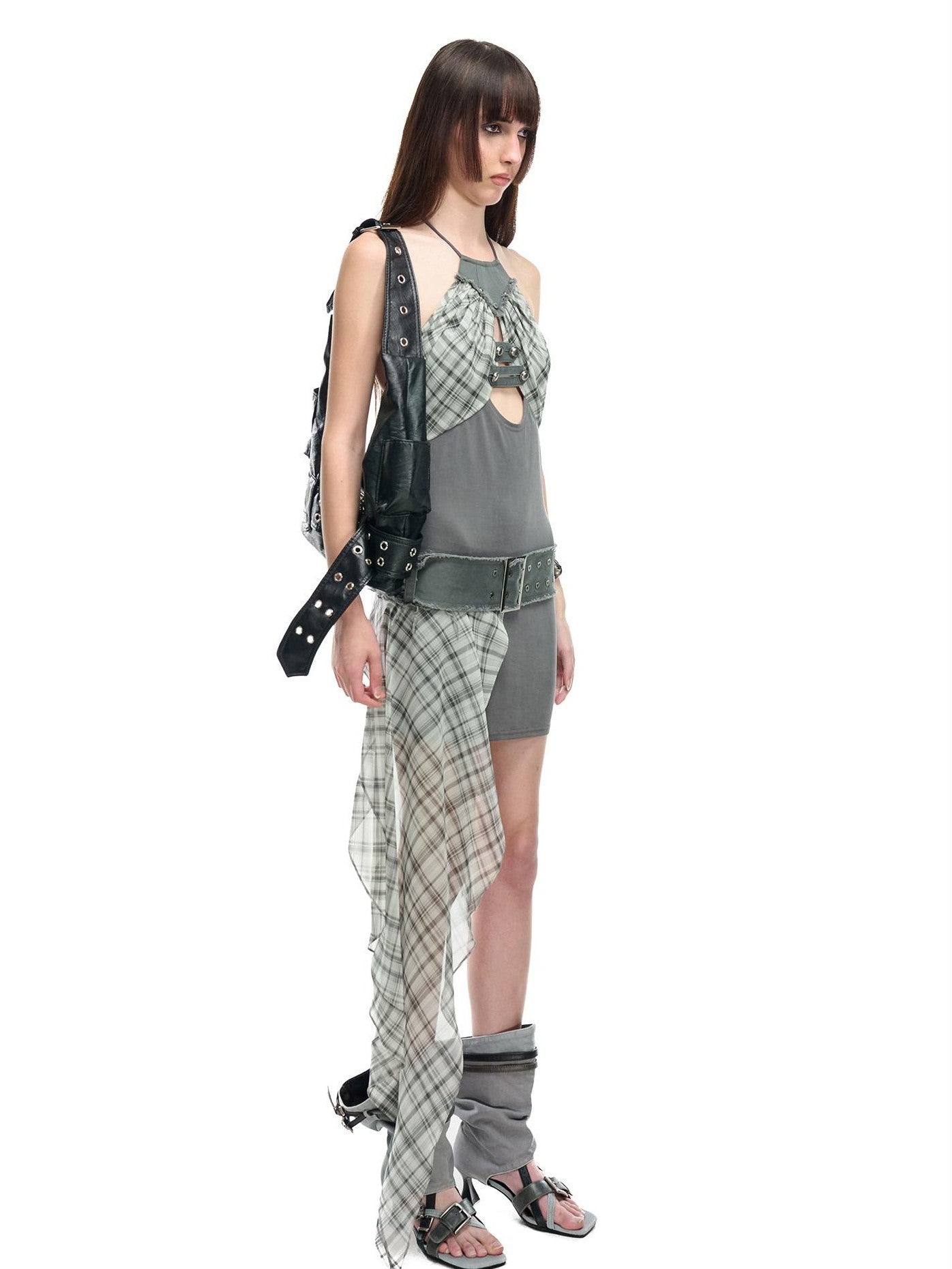 NORTH NODE Printed Patchwork Wide Vintage Punk Women&