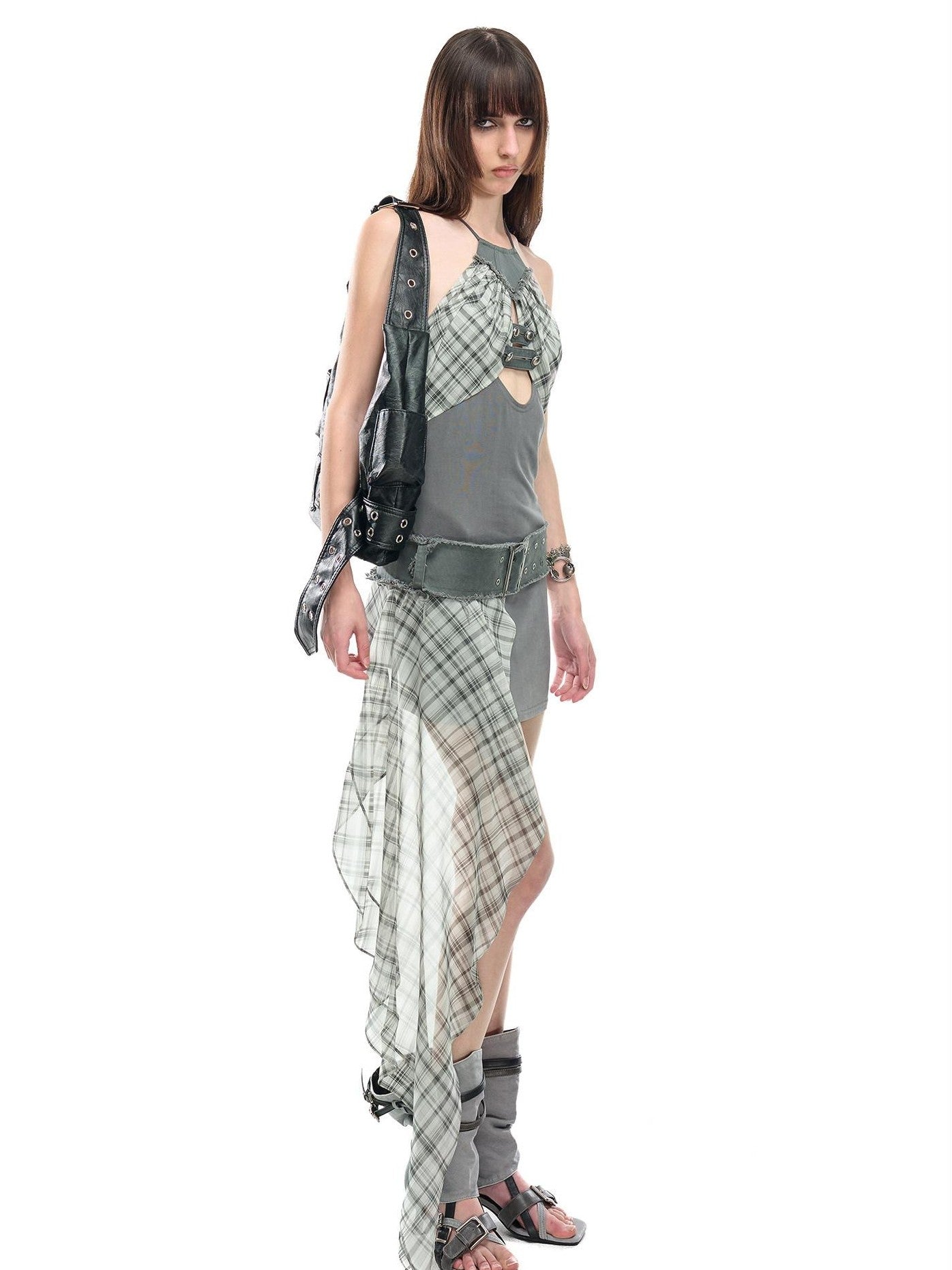 NORTH NODE Printed Patchwork Wide Vintage Punk Women&