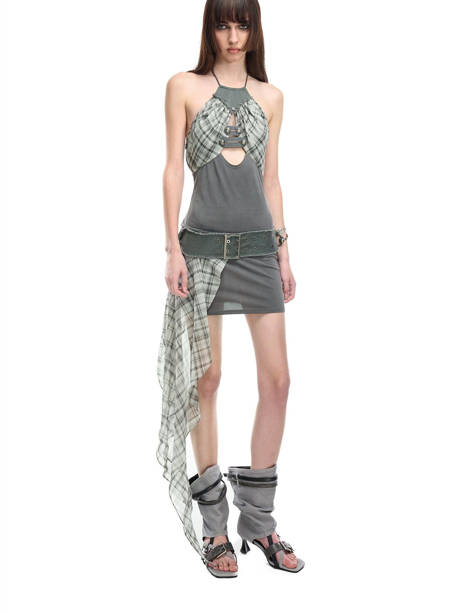 NORTH NODE Printed Patchwork Wide Vintage Punk Women&