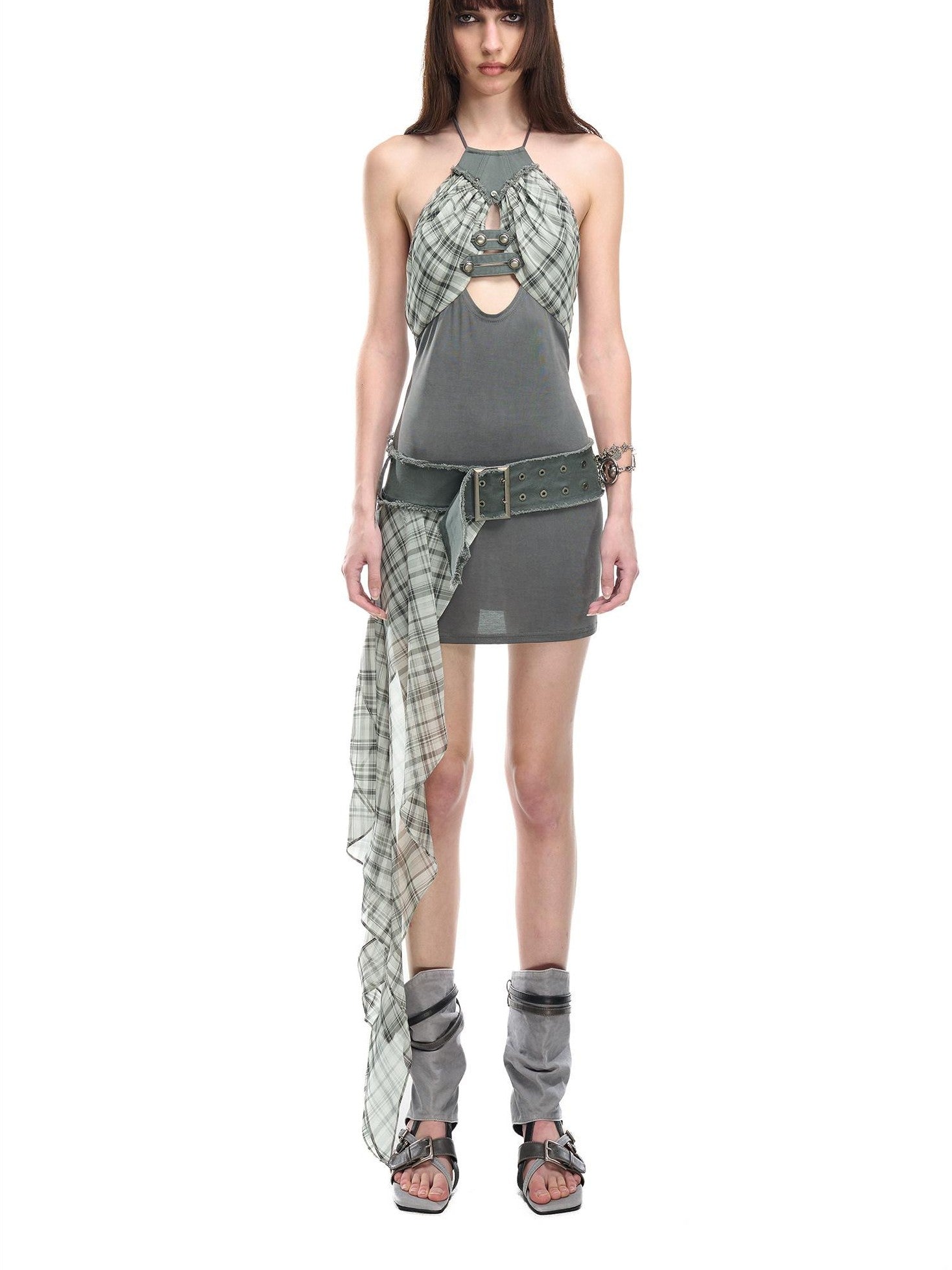 NORTH NODE Printed Patchwork Wide Vintage Punk Women&